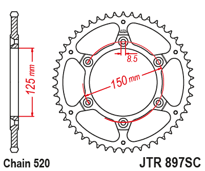 JT Sprockets Sprockets - JTR897.SC image 1
