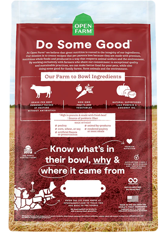 Open Farm Grass-Fed Beef Grain-Free Dry Dog Food image 1