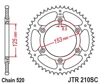 JT Sprockets Sprockets - JTR210.SC image 1