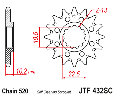 JT Sprockets - JTF432SC image 1