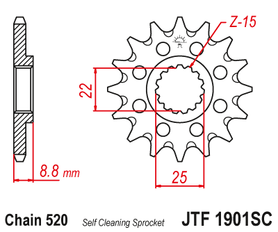 JT Sprockets Sprockets - JTF1901.SC image 1