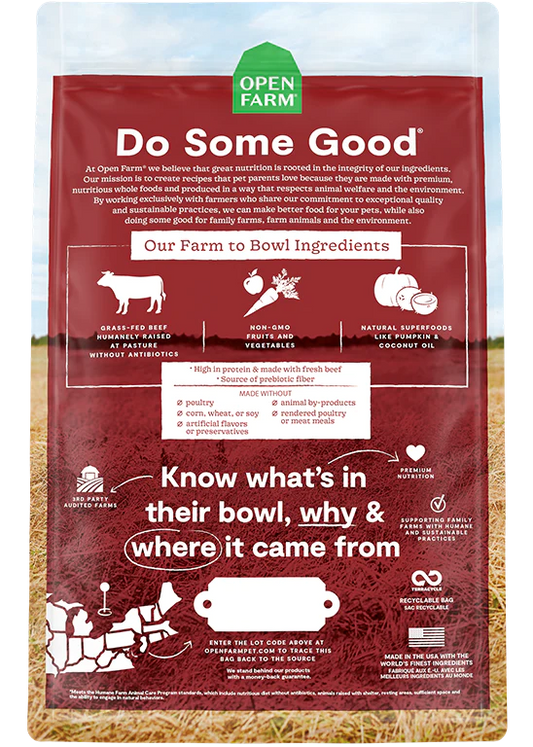 Open Farm Grass-Fed Beef Grain-Free Dry Dog Food image 1